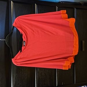 Hot Pink Blouse w/ Orange trim